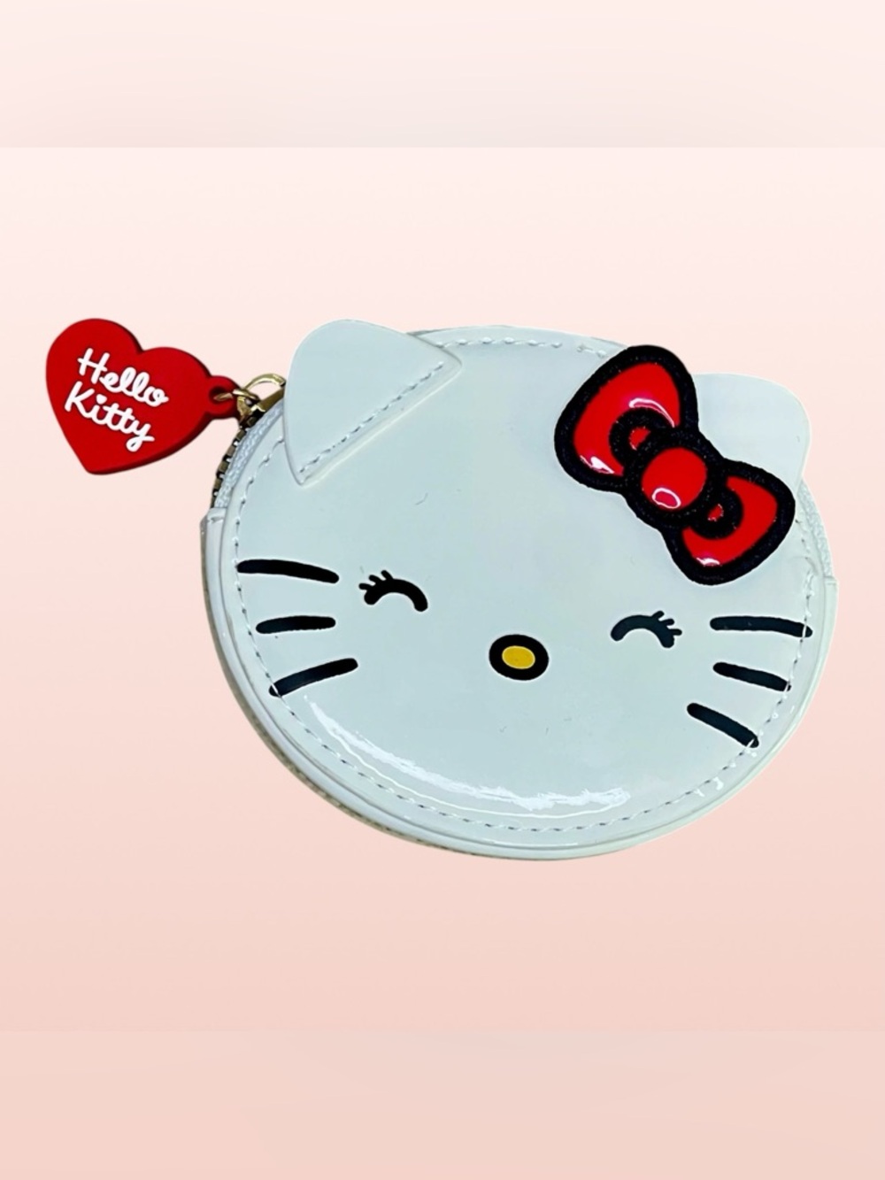 Sanrio Hello Kitty White Coin Pouch with Red Bow - Kids Accessories